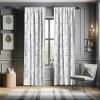Ambesonne Birds and Nature Curtains, Delicate Spring Chill with Leafy Flowers with Wingy Animals, Window Treatments 2 Panel Set for Living Room Bedroom, Pair of – 28″ x 84″, Blush Laurel Green White(Grey White)