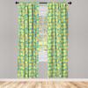 Ambesonne Birds and Nature Curtains, Delicate Spring Chill with Leafy Flowers with Wingy Animals, Window Treatments 2 Panel Set for Living Room Bedroom, Pair of – 28″ x 84″, Blush Laurel Green White(Green Blue)