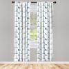 Ambesonne Birds and Nature Curtains, Delicate Spring Chill with Leafy Flowers with Wingy Animals, Window Treatments 2 Panel Set for Living Room Bedroom, Pair of – 28″ x 84″, Blush Laurel Green White(Navy White)