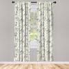 Ambesonne Birds and Nature Curtains, Delicate Spring Chill with Leafy Flowers with Wingy Animals, Window Treatments 2 Panel Set for Living Room Bedroom, Pair of – 28″ x 84″, Blush Laurel Green White(Teal Eggshell)