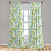 Ambesonne Birds and Nature Curtains, Delicate Spring Chill with Leafy Flowers with Wingy Animals, Window Treatments 2 Panel Set for Living Room Bedroom, Pair of – 28″ x 84″, Blush Laurel Green White(Charcoal Grey)