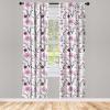 Ambesonne Birds and Nature Curtains, Delicate Spring Chill with Leafy Flowers with Wingy Animals, Window Treatments 2 Panel Set for Living Room Bedroom, Pair of – 28″ x 84″, Blush Laurel Green White(Rose Pink)