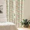 Ambesonne Birds and Nature Curtains, Delicate Spring Chill with Leafy Flowers with Wingy Animals, Window Treatments 2 Panel Set for Living Room Bedroom, Pair of – 28″ x 84″, Blush Laurel Green White(Orange Green)