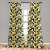 Ambesonne Birds and Nature Curtains, Delicate Spring Chill with Leafy Flowers with Wingy Animals, Window Treatments 2 Panel Set for Living Room Bedroom, Pair of – 28″ x 84″, Blush Laurel Green White(Yellow Black)