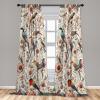 Ambesonne Birds and Nature Curtains, Delicate Spring Chill with Leafy Flowers with Wingy Animals, Window Treatments 2 Panel Set for Living Room Bedroom, Pair of – 28″ x 84″, Blush Laurel Green White(Blush Laurel Green White)