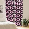 Ambesonne Birds and Nature Curtains, Delicate Spring Chill with Leafy Flowers with Wingy Animals, Window Treatments 2 Panel Set for Living Room Bedroom, Pair of – 28″ x 84″, Blush Laurel Green White(Pink and Black)
