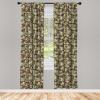 Ambesonne Birds and Nature Curtains, Delicate Spring Chill with Leafy Flowers with Wingy Animals, Window Treatments 2 Panel Set for Living Room Bedroom, Pair of – 28″ x 84″, Blush Laurel Green White(Dark Green)