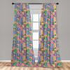 Ambesonne Birds and Nature Curtains, Delicate Spring Chill with Leafy Flowers with Wingy Animals, Window Treatments 2 Panel Set for Living Room Bedroom, Pair of – 28″ x 84″, Blush Laurel Green White(Yellow Blue)