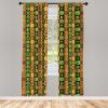 Ambesonne Birds and Nature Curtains, Delicate Spring Chill with Leafy Flowers with Wingy Animals, Window Treatments 2 Panel Set for Living Room Bedroom, Pair of – 28″ x 84″, Blush Laurel Green White(Green Red)