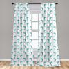 Ambesonne Birds and Nature Curtains, Delicate Spring Chill with Leafy Flowers with Wingy Animals, Window Treatments 2 Panel Set for Living Room Bedroom, Pair of – 28″ x 84″, Blush Laurel Green White(Aqua White)