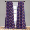 Ambesonne Birds and Nature Curtains, Delicate Spring Chill with Leafy Flowers with Wingy Animals, Window Treatments 2 Panel Set for Living Room Bedroom, Pair of – 28″ x 84″, Blush Laurel Green White(Orange Blue)