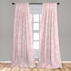 Ambesonne Birds and Nature Curtains, Delicate Spring Chill with Leafy Flowers with Wingy Animals, Window Treatments 2 Panel Set for Living Room Bedroom, Pair of – 28″ x 84″, Blush Laurel Green White(White and Pink)