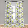 Ambesonne Birds and Nature Curtains, Delicate Spring Chill with Leafy Flowers with Wingy Animals, Window Treatments 2 Panel Set for Living Room Bedroom, Pair of – 28″ x 84″, Blush Laurel Green White(Green Yellow)