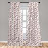 Ambesonne Birds and Nature Curtains, Delicate Spring Chill with Leafy Flowers with Wingy Animals, Window Treatments 2 Panel Set for Living Room Bedroom, Pair of – 28″ x 84″, Blush Laurel Green White(Yellow Aqua)