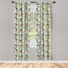 Ambesonne Birds and Nature Curtains, Delicate Spring Chill with Leafy Flowers with Wingy Animals, Window Treatments 2 Panel Set for Living Room Bedroom, Pair of – 28″ x 84″, Blush Laurel Green White(Multi Color)