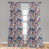 Ambesonne Birds and Nature Curtains, Delicate Spring Chill with Leafy Flowers with Wingy Animals, Window Treatments 2 Panel Set for Living Room Bedroom, Pair of – 28″ x 84″, Blush Laurel Green White(Blue Orange)