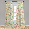 Ambesonne Birds and Nature Curtains, Delicate Spring Chill with Leafy Flowers with Wingy Animals, Window Treatments 2 Panel Set for Living Room Bedroom, Pair of – 28″ x 84″, Blush Laurel Green White(Orange Green)