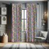 Ambesonne Birds and Nature Curtains, Delicate Spring Chill with Leafy Flowers with Wingy Animals, Window Treatments 2 Panel Set for Living Room Bedroom, Pair of – 28″ x 84″, Blush Laurel Green White(Yellow Blue)