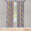 Ambesonne Birds and Nature Curtains, Delicate Spring Chill with Leafy Flowers with Wingy Animals, Window Treatments 2 Panel Set for Living Room Bedroom, Pair of – 28″ x 84″, Blush Laurel Green White(Yellow Blue)
