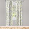 Ambesonne Birds and Nature Curtains, Delicate Spring Chill with Leafy Flowers with Wingy Animals, Window Treatments 2 Panel Set for Living Room Bedroom, Pair of – 28″ x 84″, Blush Laurel Green White(Yellow Cream)