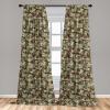 Ambesonne Birds and Nature Curtains, Delicate Spring Chill with Leafy Flowers with Wingy Animals, Window Treatments 2 Panel Set for Living Room Bedroom, Pair of – 28″ x 84″, Blush Laurel Green White(Dark Green)