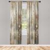 Ambesonne Bohemian Curtains, Boho Botanical Pattern of Thin Dried Branches and Blooming Roses, Window Treatments 2 Panel Set for Living Room Bedroom, Pair of – 28″ x 63″, Dark Tan Blue and Pale Sepia