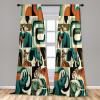 Ambesonne Bohemian Curtains, Bold and Big Feather Motif on Southwestern Inspired Striped Print, Window Treatments 2 Panel Set for Living Room Bedroom, Pair of – 28″ x 63″, Cadet Blue Beige and Brown(Dark Orange Teal Beige)