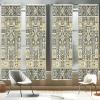 Ambesonne Bohemian Curtains, Bold and Big Feather Motif on Southwestern Inspired Striped Print, Window Treatments 2 Panel Set for Living Room Bedroom, Pair of – 28″ x 63″, Cadet Blue Beige and Brown(Dark Taupe Fawn Ivory)