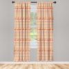 Ambesonne Bohemian Curtains, Bold and Big Feather Motif on Southwestern Inspired Striped Print, Window Treatments 2 Panel Set for Living Room Bedroom, Pair of – 28″ x 63″, Cadet Blue Beige and Brown(Orange White)