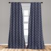 Ambesonne Bohemian Curtains, Bold and Big Feather Motif on Southwestern Inspired Striped Print, Window Treatments 2 Panel Set for Living Room Bedroom, Pair of – 28″ x 63″, Cadet Blue Beige and Brown(Blue Cream)