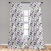 Ambesonne Bohemian Curtains, Bold and Big Feather Motif on Southwestern Inspired Striped Print, Window Treatments 2 Panel Set for Living Room Bedroom, Pair of – 28″ x 63″, Cadet Blue Beige and Brown(White Purple)