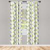 Ambesonne Bohemian Curtains, Bold and Big Feather Motif on Southwestern Inspired Striped Print, Window Treatments 2 Panel Set for Living Room Bedroom, Pair of – 28″ x 63″, Cadet Blue Beige and Brown(Multicolor Green)