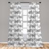Ambesonne Bohemian Curtains, Bold and Big Feather Motif on Southwestern Inspired Striped Print, Window Treatments 2 Panel Set for Living Room Bedroom, Pair of – 28″ x 63″, Cadet Blue Beige and Brown(White and Grey)