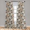 Ambesonne Bohemian Curtains, Bold and Big Feather Motif on Southwestern Inspired Striped Print, Window Treatments 2 Panel Set for Living Room Bedroom, Pair of – 28″ x 63″, Cadet Blue Beige and Brown(Taupe Black)