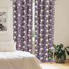 Ambesonne Bohemian Curtains, Bold and Big Feather Motif on Southwestern Inspired Striped Print, Window Treatments 2 Panel Set for Living Room Bedroom, Pair of – 28″ x 63″, Cadet Blue Beige and Brown(Eggplant)