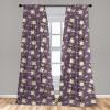 Ambesonne Bohemian Curtains, Bold and Big Feather Motif on Southwestern Inspired Striped Print, Window Treatments 2 Panel Set for Living Room Bedroom, Pair of – 28″ x 63″, Cadet Blue Beige and Brown(Eggplant)