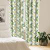 Ambesonne Bohemian Curtains, Bold and Big Feather Motif on Southwestern Inspired Striped Print, Window Treatments 2 Panel Set for Living Room Bedroom, Pair of – 28″ x 63″, Cadet Blue Beige and Brown(Green White)