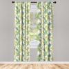 Ambesonne Bohemian Curtains, Bold and Big Feather Motif on Southwestern Inspired Striped Print, Window Treatments 2 Panel Set for Living Room Bedroom, Pair of – 28″ x 63″, Cadet Blue Beige and Brown(Green White)