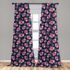 Ambesonne Bohemian Curtains, Bold and Big Feather Motif on Southwestern Inspired Striped Print, Window Treatments 2 Panel Set for Living Room Bedroom, Pair of – 28″ x 63″, Cadet Blue Beige and Brown(Navy Blue)