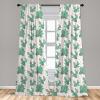 Ambesonne Bohemian Curtains, Bold and Big Feather Motif on Southwestern Inspired Striped Print, Window Treatments 2 Panel Set for Living Room Bedroom, Pair of – 28″ x 63″, Cadet Blue Beige and Brown(Fern Green)
