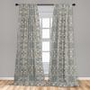 Ambesonne Bohemian Curtains, Bold and Big Feather Motif on Southwestern Inspired Striped Print, Window Treatments 2 Panel Set for Living Room Bedroom, Pair of – 28″ x 63″, Cadet Blue Beige and Brown(White Blue Tan)