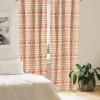 Ambesonne Bohemian Curtains, Bold and Big Feather Motif on Southwestern Inspired Striped Print, Window Treatments 2 Panel Set for Living Room Bedroom, Pair of – 28″ x 63″, Cadet Blue Beige and Brown(Orange White)