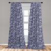 Ambesonne Bohemian Curtains, Bold and Big Feather Motif on Southwestern Inspired Striped Print, Window Treatments 2 Panel Set for Living Room Bedroom, Pair of – 28″ x 63″, Cadet Blue Beige and Brown(Blue Navy)