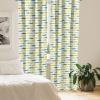 Ambesonne Bohemian Curtains, Bold and Big Feather Motif on Southwestern Inspired Striped Print, Window Treatments 2 Panel Set for Living Room Bedroom, Pair of – 28″ x 63″, Cadet Blue Beige and Brown(Green and Yellow)