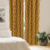 Ambesonne Bohemian Curtains, Bold and Big Feather Motif on Southwestern Inspired Striped Print, Window Treatments 2 Panel Set for Living Room Bedroom, Pair of – 28″ x 63″, Cadet Blue Beige and Brown(Green Yellow)