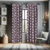 Ambesonne Bohemian Curtains, Bold and Big Feather Motif on Southwestern Inspired Striped Print, Window Treatments 2 Panel Set for Living Room Bedroom, Pair of – 28″ x 63″, Cadet Blue Beige and Brown(Eggplant)