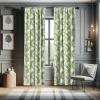 Ambesonne Bohemian Curtains, Bold and Big Feather Motif on Southwestern Inspired Striped Print, Window Treatments 2 Panel Set for Living Room Bedroom, Pair of – 28″ x 63″, Cadet Blue Beige and Brown(Green White)