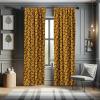 Ambesonne Bohemian Curtains, Bold and Big Feather Motif on Southwestern Inspired Striped Print, Window Treatments 2 Panel Set for Living Room Bedroom, Pair of – 28″ x 63″, Cadet Blue Beige and Brown(Green Yellow)
