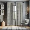 Ambesonne Bohemian Curtains, Bold and Big Feather Motif on Southwestern Inspired Striped Print, Window Treatments 2 Panel Set for Living Room Bedroom, Pair of – 28″ x 63″, Cadet Blue Beige and Brown(White Blue Tan)