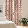 Ambesonne Bohemian Curtains, Bold and Big Feather Motif on Southwestern Inspired Striped Print, Window Treatments 2 Panel Set for Living Room Bedroom, Pair of – 28″ x 63″, Cadet Blue Beige and Brown(Orange Cream)